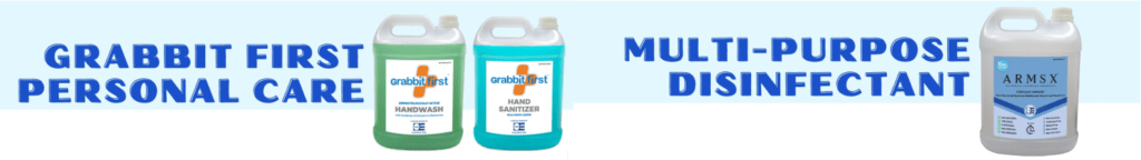 Grabbit FIrst Personal Care & ARMSX Multi-Purpose Disinfectant